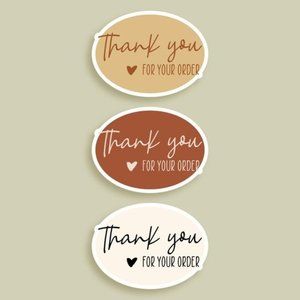 280 Neutral TY For Your Order Stickers GLOSSY